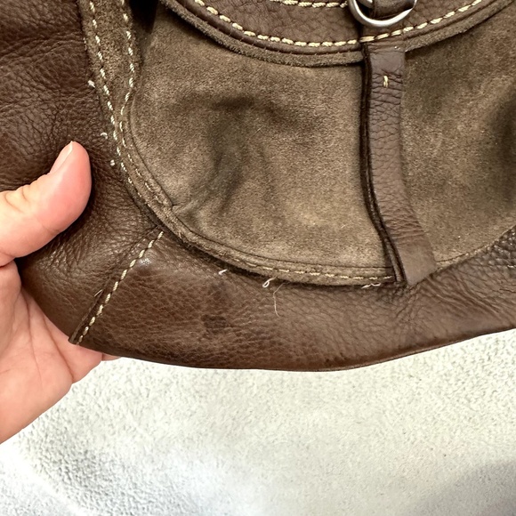 Fossil Crossbody Bag Women Brown Leather Suede Boho Utility Y2K Indie Hippie - Picture 5 of 14